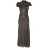 Self-portrait Embellished Cut-out Detailed Mesh Midi Dress In Multicolor