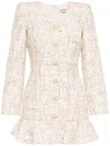 Self-portrait Self Portrait Pastel Boucle V Neck Mini Dress In Multicolour
