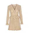 Self-portrait Metallic-effect Ruffled Knit Dress In Neutral