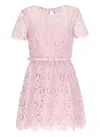 Self-portrait Guipure Lace Dress In Pink
