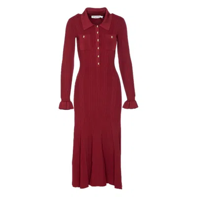Self-portrait Dresses In Burgundy