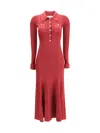 Self-portrait Ribbed Knit Midi Dress In Pink