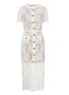 Self-portrait Lace Dress With Belt In White