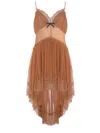 Self-portrait Self Portrait Tan Dot Mesh Mini Dress In White