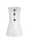 Self-portrait Brooch-detail Playsuit In White