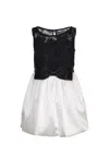 Self-portrait Self Portrait 'black And White Tulle Mini' Dress In White