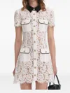 Self-portrait Delicate Lace Dress With Structured Pockets In White