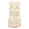 Self-portrait Embellished Lace Pocket Mini Dress In Neutral