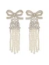 Self-portrait Drop Earrings With Bow In Gold