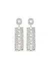 Self-portrait Drop Earrings With Rhinestones In Silver