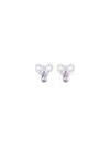 Self-portrait Micro Bow Pink Droplet Earrings Accessories In Metallic