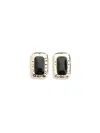 Self-portrait Rectangular-shape Earrings In Brown