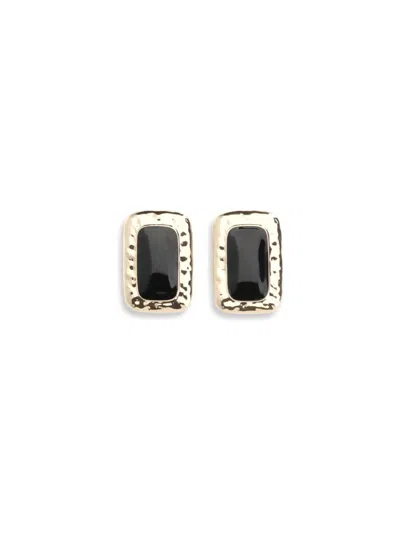Self-portrait Rectangular-shape Earrings In Brown