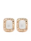 Self-portrait Golden Earrings With A Mother-of-pearl Heart In Grey