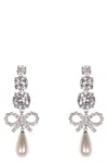 Shop Self-portrait Earrings With Bow In Silver