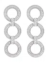 Self-portrait Crystal Link Three-tiered Earrings In Silver