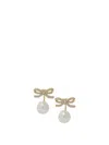 Self-portrait Earrings With Gold Prong And Pearls Jewels Grey In Gold
