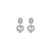 Self-portrait Earrings With Heart-shaped Pendant In Black