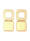 Self-portrait Geometric Brass Earrings With Faux Pearls In Gold