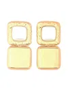 Self-portrait Geometric Brass Earrings With Faux Pearls In Gold