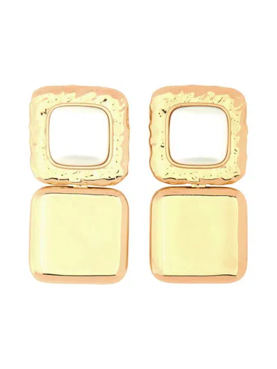Self-portrait Earrings With Pearls In Gold