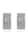 Self-portrait Self Portrait Earrings With Shimmering Crystals In Silver