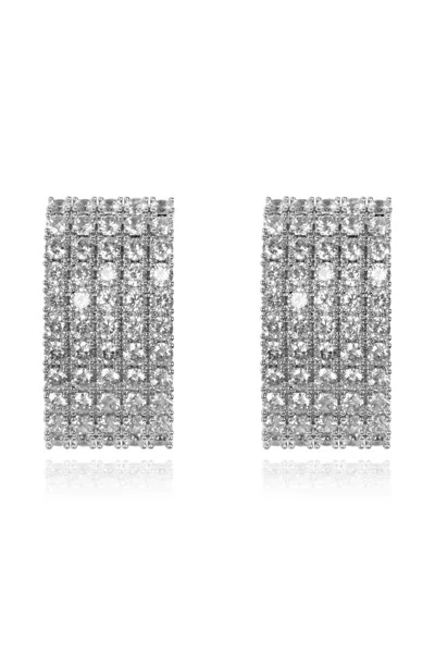 Self-portrait Self Portrait Earrings With Shimmering Crystals In Silver