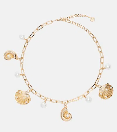 Self-portrait Embellished 18kt Gold-plated Necklace