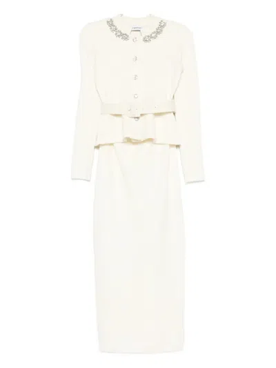 SELF-PORTRAIT EMBELLISHED BELTED DRESS