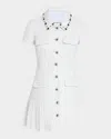 Self-portrait Self Portrait Bouclé Mini Dress In Blue
