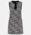 Self-portrait Black Sequin-embellished Boucl-tweed Mini Dress In Black
