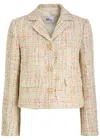 Self-portrait Bouclé Fabric Blazer With Sewuins In Pastel