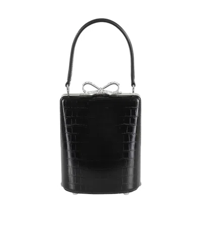 Self-portrait Embellished Bow-detail Mini Tote Bag In Black