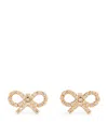 Self-portrait Embellished Bow Earrings In Gold