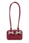 Self-portrait Leather Shoulder Bag In Bordeaux