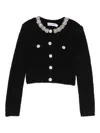 Self-portrait Embellished-button Jacket In Black