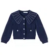 Self-portrait Embellished Cardigan In Blue