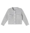 Self-portrait Embellished Cardigan In Gray