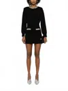 Self-portrait Embellished Cardigan In Black In Black
