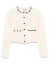 Self-portrait Embellished Cardigan In Neutrals