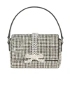 Self-portrait Micro Chainmail Crystal Top Handle Bag In White