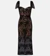 Self-portrait Embellished Cotton-blend Lace Midi Dress In Multi