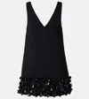 Self-portrait Sequined Crepe Mini Dress In Black