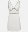 Self-portrait Crystal-embellished Mini Dress In White