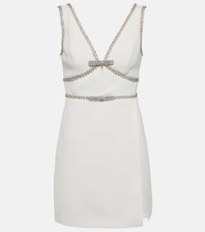 Self-portrait Crystal-embellished Mini Dress In White