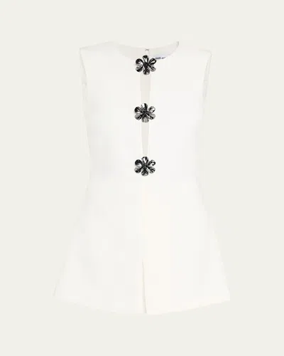 SELF-PORTRAIT EMBELLISHED CREPE PLAYSUIT