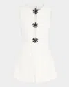 Self-portrait Embellished Crepe Playsuit In White