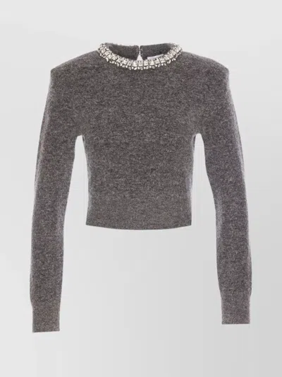 SELF-PORTRAIT EMBELLISHED CREWNECK KNIT TOP
