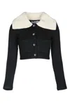 Self-portrait Knitwear Collar Cropped Pockets Sleeves In White