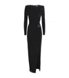 Self-portrait Black Rhinestone Embellished Maxi Dress Clothing In Black